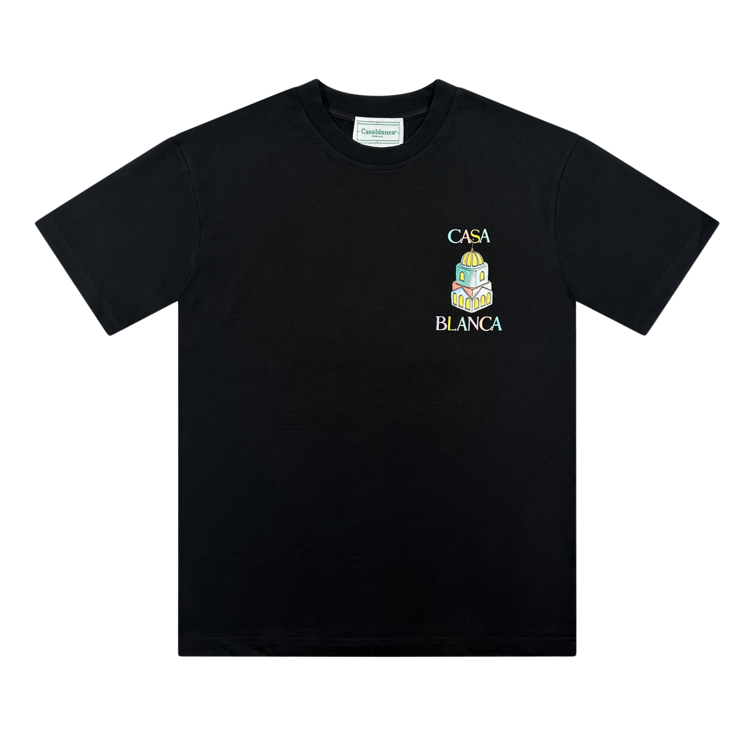 T-SHIRT CASABLANCA BLACK BACK PRINTED COTTON TEE