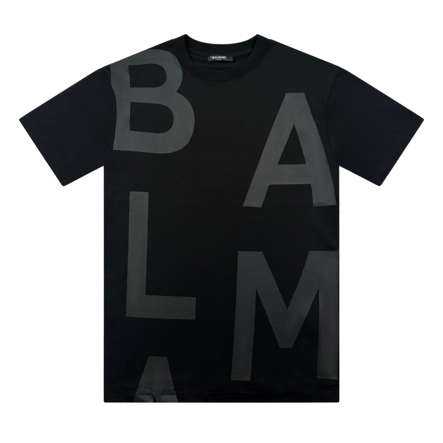 T-SHIRT BALMAIN BLACK PRINTED