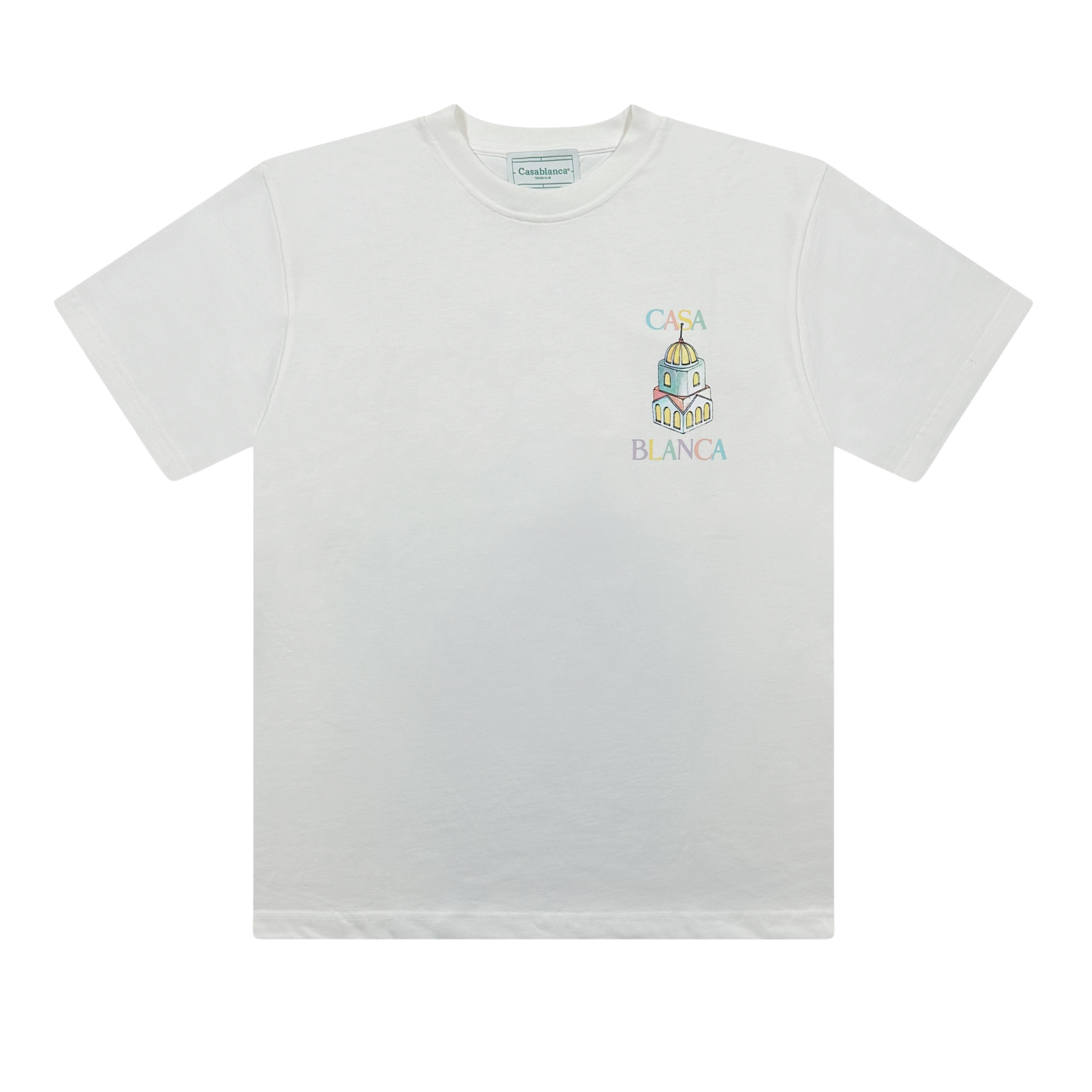 T-SHIRT CASABLANCA WHITE PRINTED BACK COTTON TEE