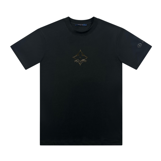 T-SHIRT LV EMBOSSED BLACK TEE